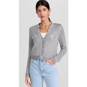 L'Agence Blanca Sequin Crop Cardigan size M medium